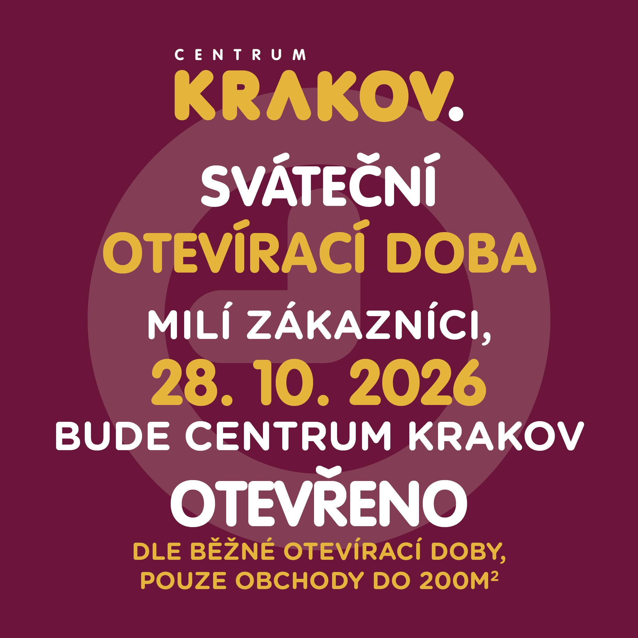 Sváteční otevírací doba