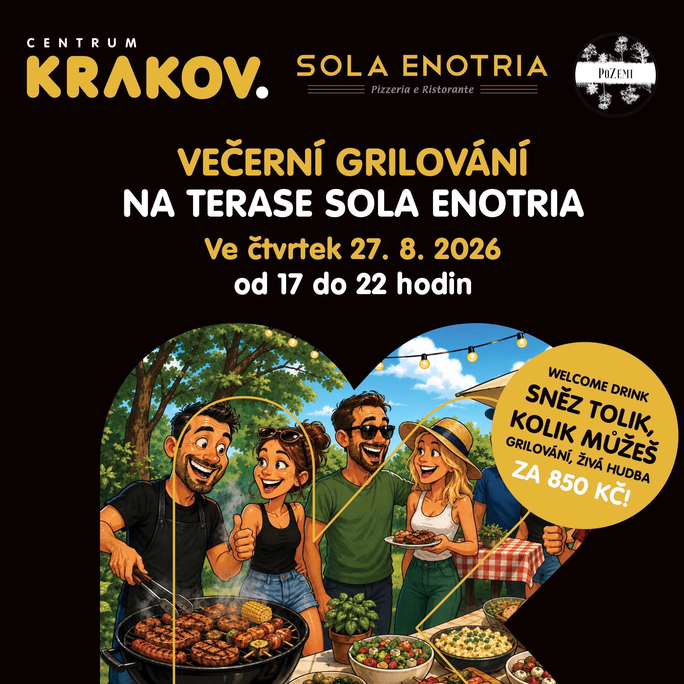 Grilování na terase pizzerie